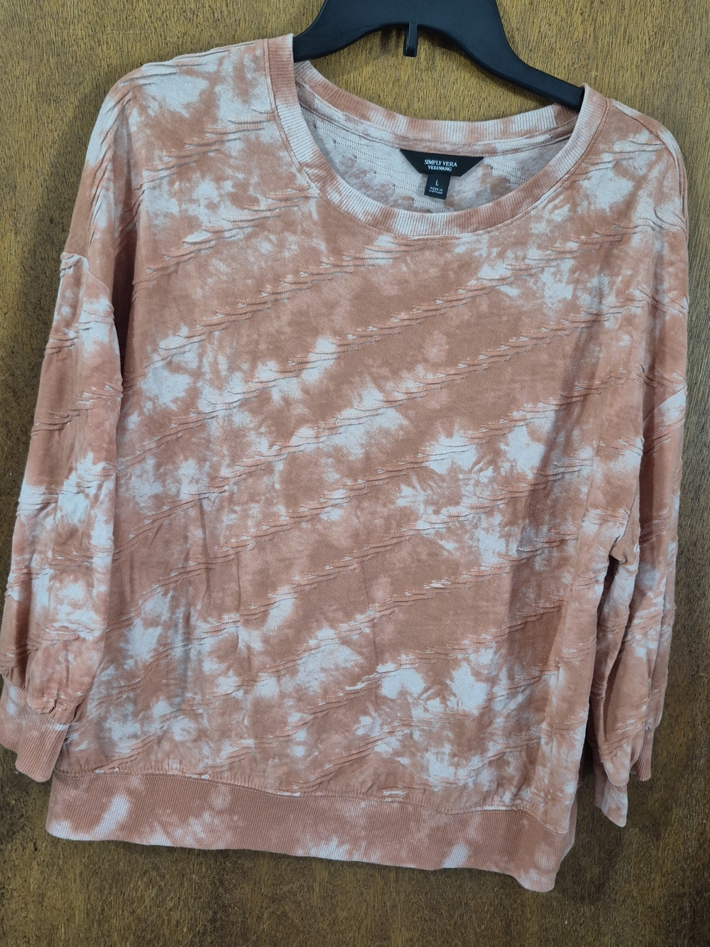 Simply Vera Vera Wang Rust Tie-Dye Women's Pullover Top